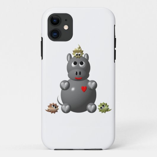 Niedliches Hippo mit Hamstern Case-Mate iPhone Hülle (Rückseite)