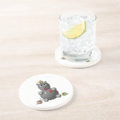 Niedliches Hippo mit Hamstern Getränkeuntersetzer (Seite)