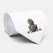 Niedliches Hippo mit Hamstern Krawatte (Gerollt)