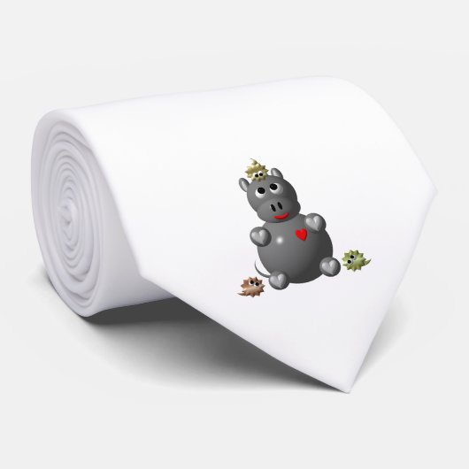 Niedliches Hippo mit Hamstern Krawatte (Gerollt)