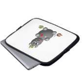 Niedliches Hippo mit Hamstern Laptopschutzhülle (Vorne Knopf)