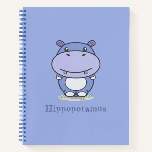 Niedliches Hippo-Notebook Notizblock (Vorderseite)