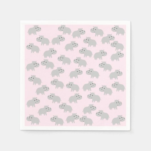 Niedliches Hippo Paper Napkins Serviette (Vorderseite)