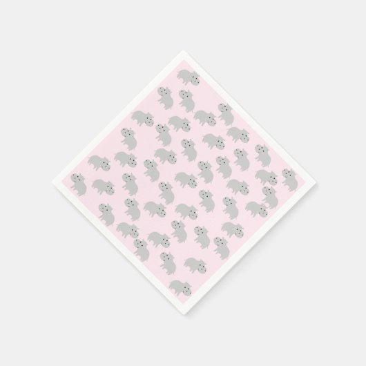 Niedliches Hippo Paper Napkins Serviette (Ecke)