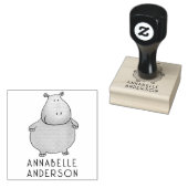 Niedliches Hippo personalisieren Gummistempel (Stempel)
