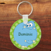 Niedliches Hippo Personalisiert Kids Name Keychain Schlüsselanhänger (Vorderseite)