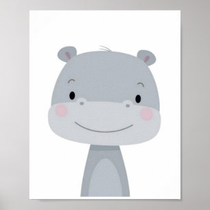 Niedliches Hippo. Poster