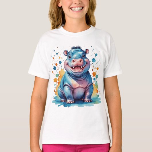Niedliches Hippo T-Shirt (Vorderseite)