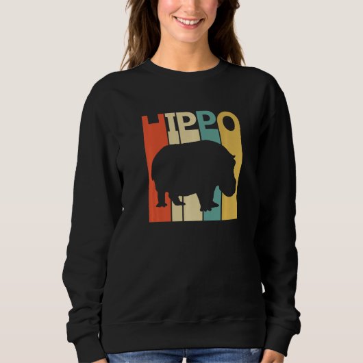 Niedliches Hippo-Tier Sweatshirt (Vorderseite)