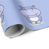 Niedliches Hippo-Wrapping-Papier Geschenkpapier (Rolleneckpunkt)