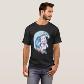 Niedliches Hippopotamus Surfen T-Shirt (Vorne ganz)