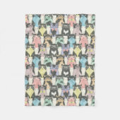 Niedliches Hipster-Katzen-Muster Fleecedecke (Vorderseite)
