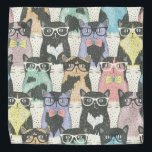 Niedliches Hipster-Katzen-Muster Halstuch<br><div class="desc">Niedliches Hipster-Katzen-Muster</div>