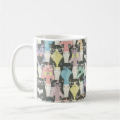 Niedliches Hipster-Katzen-Muster Kaffeetasse (Links)