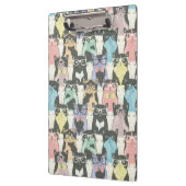 Niedliches Hipster-Katzen-Muster Klemmbrett (Links)