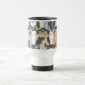 Niedliches Hipster-Katzen-Muster Reisebecher (Mittel)