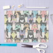 Niedliches Hipster-Katzen-Muster Seidenpapier (Handwerk)