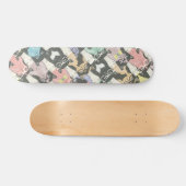 Niedliches Hipster-Katzen-Muster Skateboard (Horizontal)