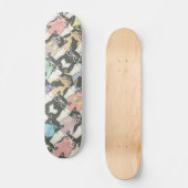 Niedliches Hipster-Katzen-Muster Skateboard (Vorderseite)