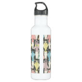 Niedliches Hipster-Katzen-Muster Trinkflasche (Rückseite)