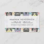 Niedliches Hipster-Katzen-Muster Visitenkarte (Rückseite)