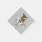 niedliches Hirsch, Aquarellfarben, Blume, Blumenpa Serviette (Ecke)