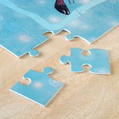 Niedliches Hirsch auf Eis Winterweihnachtsferien C Puzzle (Seite)