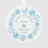 Niedliches Hirsch auf Skaten Snowflake Wreath Ornament (Rückseite)