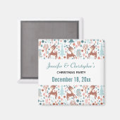 Niedliches Hirsch im nordischen Waldmuster Save th Magnet (Vorderseite/Rückseite)