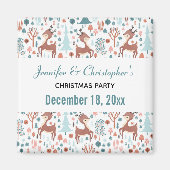 Niedliches Hirsch im nordischen Waldmuster Save th Magnet (Vorne)