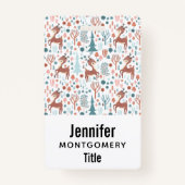 Niedliches Hirsch im Whimsikwaldmuster Ausweis (Rückseite)