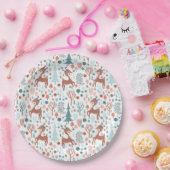 Niedliches Hirsch im Whimsikwaldmuster Pappteller (Party)