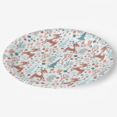 Niedliches Hirsch im Whimsikwaldmuster Pappteller (Schrägansicht)