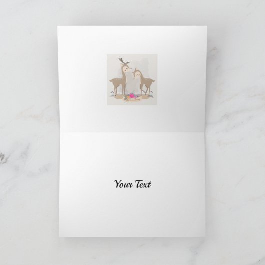 Niedliches Hirsch in Liebe Karte (Innenseite)