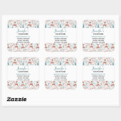 Niedliches Hirsch in Whimsical Forest Pattern Busi Quadratischer Aufkleber (Blatt)