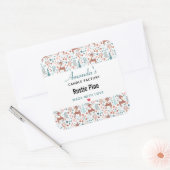 Niedliches Hirsch in Whimsical Forest Pattern Kerz Quadratischer Aufkleber (Umschlag)