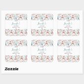 Niedliches Hirsch in Whimsical Forest Pattern Küch Quadratischer Aufkleber (Blatt)