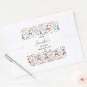 Niedliches Hirsch in Whimsical Forest Pattern Küch Quadratischer Aufkleber (Umschlag)