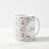 Niedliches Hirsch in Whimsical Forest Pattern Mono Kaffeetasse (VorderseiteRechts)