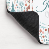 Niedliches Hirsch in Whimsical Forest Pattern Mono Mousepad (Ecke)