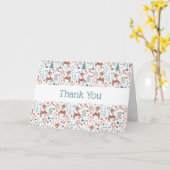 Niedliches Hirsch in Whimsical Forest Pattern Viel Karte (Gelbe Blume)