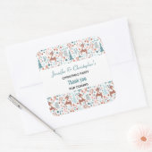 Niedliches Hirsch in Whimsical Forest Pattern Viel Quadratischer Aufkleber (Umschlag)