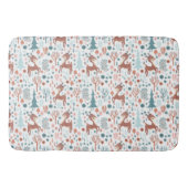 Niedliches Hirsch in Whimsical Forest Pattern Weih Badematte (Vorderseite)