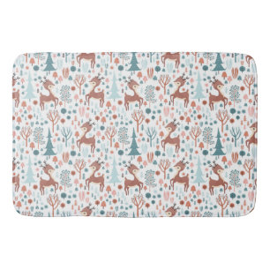 Niedliches Hirsch in Whimsical Forest Pattern Weih Badematte