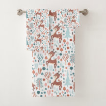 Niedliches Hirsch in Whimsical Forest Pattern Weih