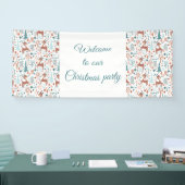 Niedliches Hirsch in Whimsical Forest Pattern Weih Banner (Messe)