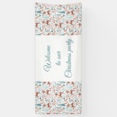 Niedliches Hirsch in Whimsical Forest Pattern Weih Banner (Vertikal)