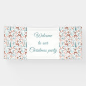 Niedliches Hirsch in Whimsical Forest Pattern Weih Banner (Horizontal)