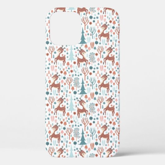 Niedliches Hirsch in Whimsical Forest Pattern Weih Case-Mate iPhone Hülle (Rückseite)