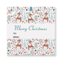 Niedliches Hirsch in Whimsical Forest Pattern Weih